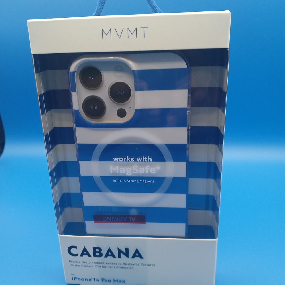 MVMT Cabana Blue and White Striped iPhone 14 Pro Max Case